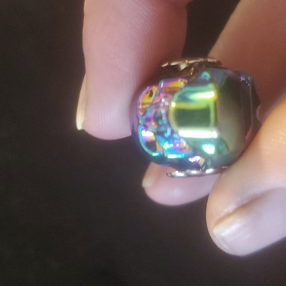New Rainbow Titanium Hematite Skull Pendant. - Picture 6 of 8